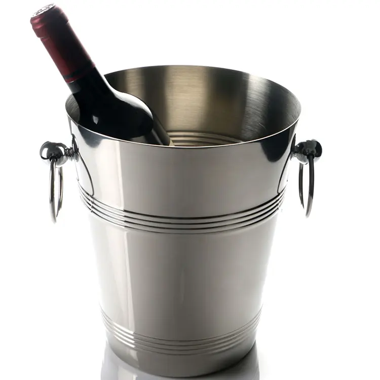 Bucket De Gelo De Aço Inoxidável De Luxo Personalizado Balde De Champagne Moderno Cinza Claro