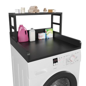 Base de Bambú Antideslizante para Lavadora con Borde Curvo, Multifuncional, Ahorra Espacio, para Lavandería - Product Image 1