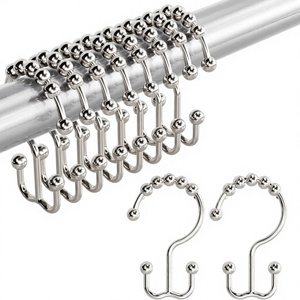 Shower <b>Curtain</b> Double <b>Ring</b> <b>Curtain</b> Side Hooks Double Shower <b>Curtain</b> Hooks - Product Image 1
