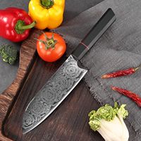 Couteau japonais à manche octogonal pour accompagnements, en acier Damas VG10, tranchant et durable, avec matériau métallique G10
