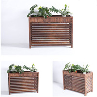 Couverture en bois pour climatiseur, support de plantes en bois rustique, cadre pour climatisation à domicile, radiateur