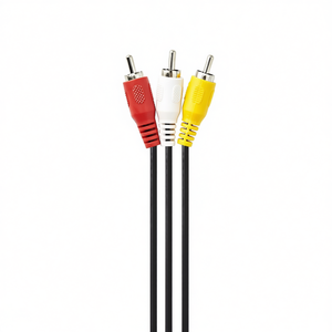 Composite <b>Video</b> <b>Cable</b> 3x RCA Male To 3x RCA Female 2m Black - Product Image 3