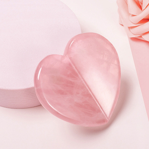 Factory Price OEM Customized Natural <strong>Jade</strong> <strong>Pink</strong> Crystal Love <strong>Stone</strong> 3D Heart Gua Sha <strong>Stone</strong> for Body Spa - Product Image 1
