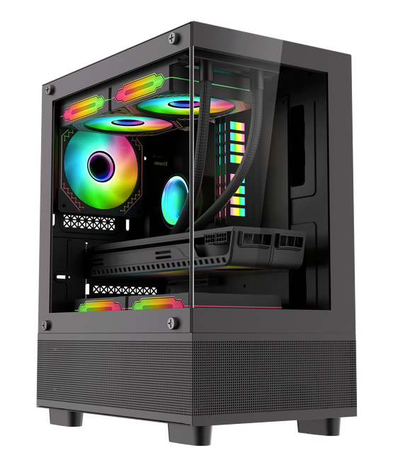 Factory Popular Fashion Design Computer Case Gaming Motherboard Support Water Cooling Wholesale Pc Customized Case with LED Fan