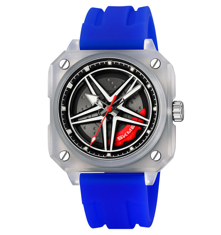 Blanc/Bleu-Transparent