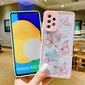 Custodia a farfalla con paillettes glitterate per <span class=keywords><strong>Samsung</strong></span> Galaxy S23 S22 S21 S20 Plus Ultra FE A73 A53 A33 A13 A03 A72 A52 A32 <span class=keywords><strong>A22</strong></span> 5G Soft Cover - Product Image 3