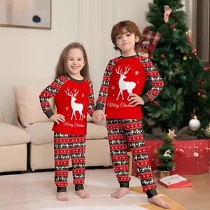 Nova Rena de Inverno Imprimir Pijama Manga Longa Homewear Respirável Família Pai-Filho Outfit Família Combinando Pijamas Pjs Conjuntos - Product Image 5