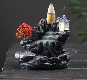 Hot bán thanh lịch tôn giáo hương Burner chủ nhỏ-kích thước nhựa Non Bộ khắc trở lại dòng chảy hương lò khuếch tán - Product Image 3