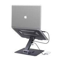 Soporte de Aluminio para Computadora Portátil con Base Giratoria de 360 Grados, para Hogar, Oficina, Estudiantes y DJs