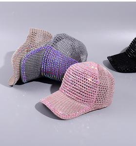 Màu Hồng Rhinestone lưới cap cho phụ nữ OEM Trucker Mũ mũ tùy chỉnh - Product Image 3