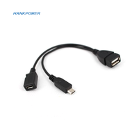 Grosir adaptor USB mikro OTG, Host Power Y Splitter USB Female ke kabel OTG Male Female 2 In 1