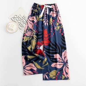 Pantalon de pyjama d'été ample et respirant pour femme, taille plus, imprimé floral, fin et mignon, coupe longue - Product Image 6