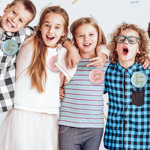 JUXINDA Baby Shower Boutons de révélation de sexe Badges pour annonce de <span class=keywords><strong>grossesse</strong></span> Faveurs de fête <span class=keywords><strong>Prédiction</strong></span> de sexe Accessoires de fête - Product Image 2