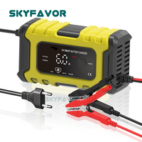 Chargeur de batterie de voiture intelligent rapide 12V 6A, chargeur automatique 12V pour batteries Calcium Gel AGM Plomb-Acide, chargeur de batterie de moto