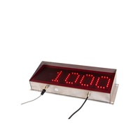 Medidor de Panel de Acero Rip H100, Pantalla LED Roja de 6 Dígitos, 100 mm de Altura, Entrada de 230 V CA/CC