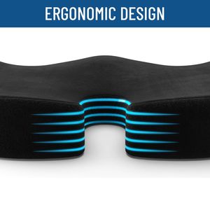 Cojín <span class=keywords><strong>de</strong></span> Asiento Ergonómico <span class=keywords><strong>de</strong></span> Espuma Viscoelástica para Coche, Oficina, Viajes Largos en Coche, Escritorio, Cojines Lumbares - Product Image 3