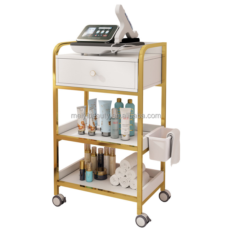 Парикмахерская тележка из нержавеющей стали, тележка для ногтей, мебель для салона красоты, золотые ручные тележки, тележки