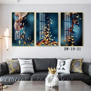 Cuadro de arte de peces sobre lienzo, arte de pared de 3 paneles, impresión de paisaje de peces, decoración moderna para restaurante, listo para colgar - Product Image 3