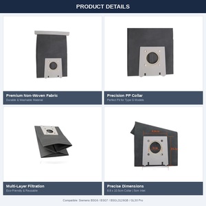 ถุงเก็บฝุ่นแบบกำหนดเองได้ OEM/ODM รุ่นใหม่ ซักทำความสะอาดได้ นำกลับมาใช้ใหม่ได้ เป็นมิตรกับสิ่งแวดล้อม สำหรับ<span class=keywords><strong>เครื่อง</strong></span><span class=keywords><strong>ดูด</strong></span><span class=keywords><strong>ฝุ่น</strong></span> <span class=keywords><strong>SIEMENS</strong></span> BSG6 BSG7 - Product Image 2