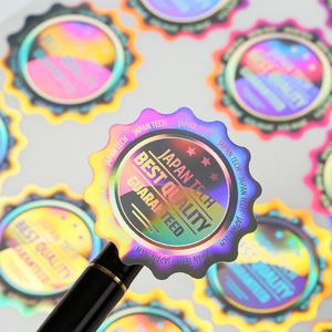 Autocollant holographique couleur arc-en-ciel avec impression de logo personnalisé, étiquette holographique brillante autocollante en rouleau - Product Image 6