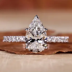 Individueller VVS IGI GIA zertifizierter HPHT CVD Labor-Großer Diamant 10K 14K 18K Echtes Gold feiner Schmuck Verlobung Hochzeit Ring für Damen und Männer