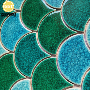 Glace Craquelé <span class=keywords><strong>D</strong></span>éco Mosaïque En Forme <span class=keywords><strong>D</strong></span>'éventail Écailles <span class=keywords><strong>De</strong></span> Poisson Carrelage Céramique Verte Pour Cuisine Dosseret Mur - Product Image 6