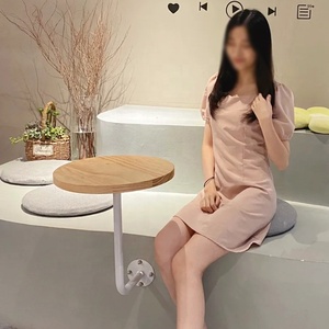 Simple Modern Milk Tea Shop Wall-mounted Log Small Round <strong>Table</strong> Coffee Wall-mounted <strong>Table</strong> Holder <strong>Black</strong> <strong>Side</strong> <strong>Table</strong> - Product Image 4