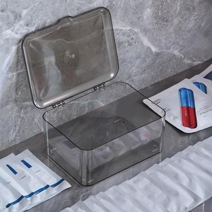 Transparent Cosmetic <b>Storage</b> Box With <b>Drawers</b> 1-3L <b>Plastic</b> Makeup Organizer For Desk Vanity Simple Style - Product Image 3