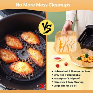 Food Grade Disposable 10 Piece Air Fryer <b>Silicone</b> <b>Baking</b> Pastry Tools Kit New Type White Brown Paper Liner White Brown Paper - Product Image 6