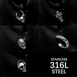 Aretes de Calavera de Terror de Halloween al Por Mayor para Hombres y Mujeres, Piercings de Acero Inoxidable Estilo Rock Punk Hip Hop, Joyería - Product Image 3