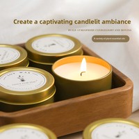 Bougie parfumée en cire de soja 80g en boîte, 18 parfums, aromathérapie portable, cadeau de mariage, vente en gros personnalisée