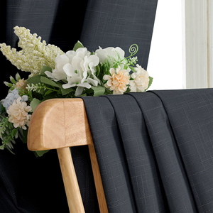 Owenie 100% đen màn rèm vải lanh kết cấu đầy đủ phòng tối rèm cửa với que Túi màn rèm - Product Image 4