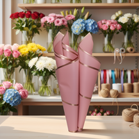 Papier d'emballage pour fleurs, fournitures de fleuristes coréennes en gros, translucide, imperméable, recyclable, double face avec revêtement PE, emballage cadeau