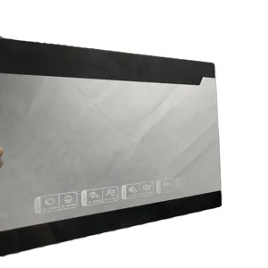 Yeni en çok satan özel ekran baskı tasarım cam yangın güvenliği siyah kenar mikrodalga fırın kapağı temperli cam plaka