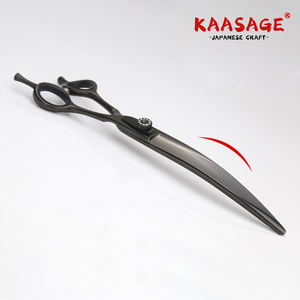 8-Inch Professionele Hondenverzorgingsschaar Japan 440c Zwart Roestvrij Staal Extreem Gebogen Handige Functies - Product Image 3
