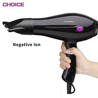 Sèche-cheveux domestique à moteur AC personnalisé Bonnet ionique Sèche-cheveux de salon professionnel NOIR Plastique électrique vierge AMERICAN 2000w ROHS