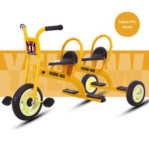 Hochwertige Kinder Baby Doppels itz Dreirad Manuelle Klapp spielzeug Auto für 2-4 Jahre Modell Design für zwei Kinder fahren auf - Product Image 6