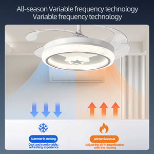 Nouveau Ventilateur de Plafond LED 220V Silencieux et Discret en Fer, Style Moderne, pour Salon et Chambre à Coucher, avec Luminaire Intégré - Product Image 2