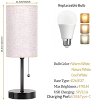 Lampu meja Led portabel, peredupan sentuh portabel, lampu meja Modern mewah
