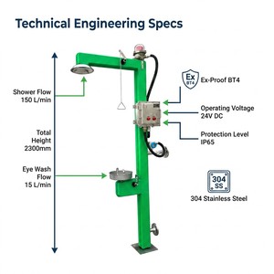 Estación de <span class=keywords><strong>Lavaojos</strong></span> de Emergencia de Acero Inoxidable Resistente a la Congelación - Product Image 4