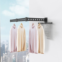 Séchoir à linge mural pliable en alliage d'aluminium à 8 trous, capacité de charge de 15 kg, gain de place, vente en gros