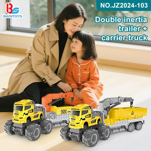 Camión portador de coches de juguete, vehículo de juguete accionado por fricción, camión de transporte, remolque, coche personalizado, juguetes para niños - Product Image 2