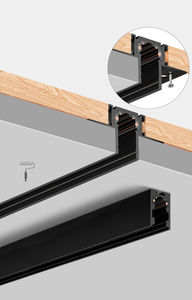Luminaire suspendu de Style moderne nordique noir longue lampe à LED suspendue Tube de Gel de silice pour piste de lustres d'îlot de cuisine - Product Image 5