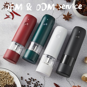 Moulin à sel et à poivre électrique Rechargeable 2 en 1 en acier inoxydable, moulin à épices - Product Image 2