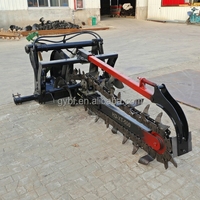 Trancheuse à chaîne manuelle montée sur tracteur avec moteur et boîte de vitesses, haute productivité