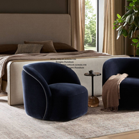 Fauteuil pivotant d'appoint capitonné pour la maison, le bureau, la chambre à coucher, le salon, l'hôtel, avec accoudoirs rembourrés en tissu, meubles généraux