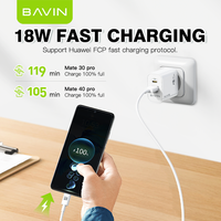 BAVIN grosir PC939Y fcp UHF qc30 pd 20w pengisi daya ponsel usb Tipe c dengan kabel pengisi daya