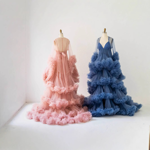 Robe de <span class=keywords><strong>grossesse</strong></span> pour séance photo – Grande Vente – Vêtement de <span class=keywords><strong>grossesse</strong></span> long et confortable pour femme – Robe de soirée de maternité tendance à col en V - Product Image 4