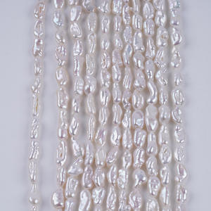 Collar de Perlas de Agua Dulce Naturales de Zhuji, 4-6 mm, Color Blanco y Rosa, Orificio Recto, Tamaño Corto, Collar de Perlas Semiterminado para DIY - Product Image 3