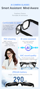 แว่นตาอัจฉริยะ S3 Ultra พร้อมเลนส์ 2 ชิ้น ป้องกันการสั่นไหว กล้อง 1080P บันทึกภาพ วิดีโอ เสียง โทรออกด้วยเสียง แปลภาษาด้วย AI แว่นกันแดดบลูทูธ - Product Image 2